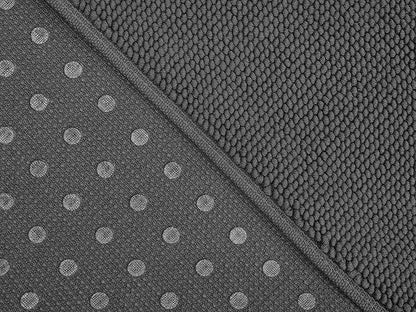 Cotton Paradise 100% Cotton Non Slip Bath Mats for Bathroom, 17x24 inch Soft Absorbent Quick Dry Machine Washable Floor Bath Mat, Dark Gray