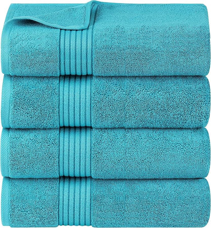 Utopia Towels 4 Pack Bath Towels Set, 27 by 54 Inches, 100% Ring Spun Cotton, Quick Dry, Highly Absorbent, Soft Feel Towels, Perfect for Daily Use, Turquoise